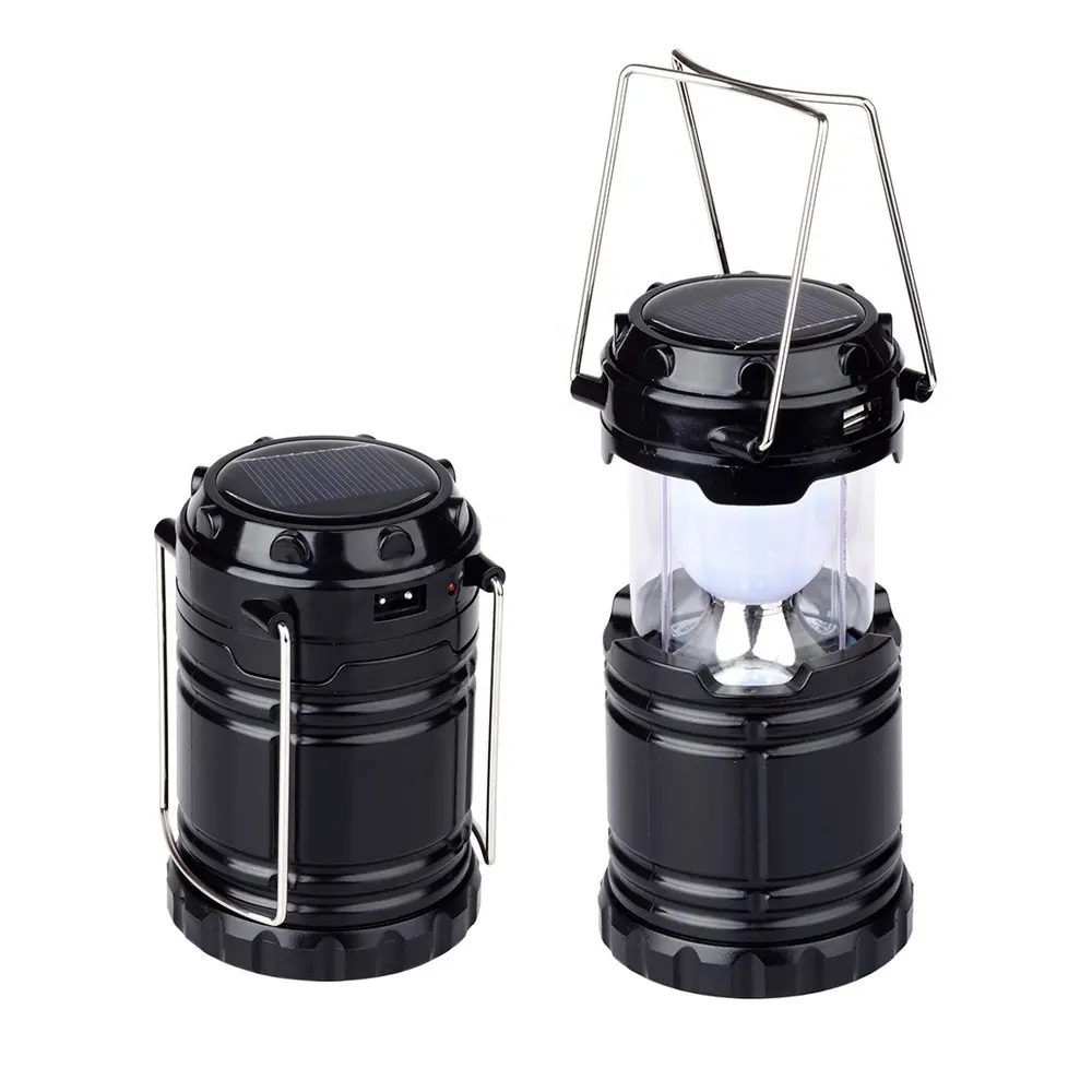 China Factory Wholesale Price Small Solar Powered Rechargeable Portable Collapsible Outdoor Rechargeable LED Camping Lantern
