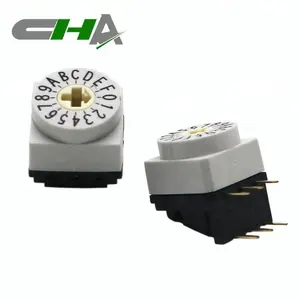 High quality IP67 3x3 right angle type square 16 position 16 pines digital code rotary switch dip changeover switches