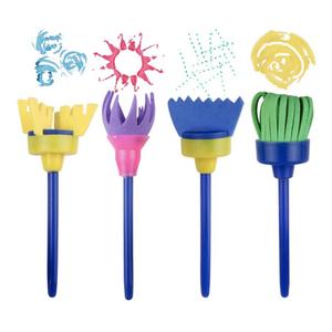 Pintura Kits de los niños de Aprendizaje Temprano cepillo esponja de espuma de cepillos niños herramientas de dibujo flor sello de rodillo de barredora DIY manualidades arte herramienta - Product Image 3