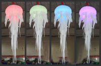 Méduse gonflable poisson, gelée gonflable de 3 mètres avec 16 couleurs LED changeantes pour la décoration de scène