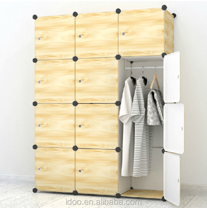 <span class=keywords><strong>Armadio</strong></span> in Plastica con Garanzia Commerciale, 12 Cubi Fai-da-Te, Colore Legno, Guardaroba Portatile per Bambini con Disegni Cartoon - Product Image 1