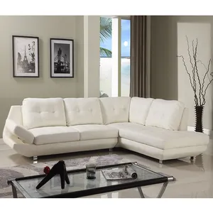 أريكة جذابة على شكل حرف v بيضاء اللون أريكة عصرية مقسمة مزودة بمقعد