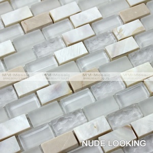 Thiết Kế Mới Nhất Nhà Bếp Backsplash Tường Trắng Glitter Mosaic Phòng Tắm Seashell Glass Gạch Mozaic - Product Image 4