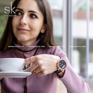 Shengke Vigilanza Delle Donne Di Modo Della Signora Creativo In <span class=keywords><strong>Acciaio</strong></span> Inox Orologio Casuale Della Maglia Della Fascia di Design Elegante D'argento Della Vigilanza Del Quarzo per la Femmina - Product Image 5