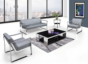 Canapé de salon moderne en cuir PU gris canapé de réception pour salle d'attente canapé de bureau pour chambre exécutive - Product Image 2