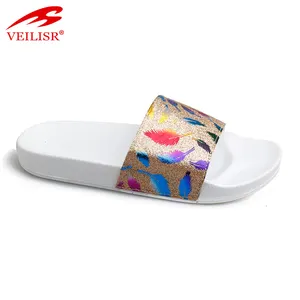 Nuevo Modelo de lujo señoras PU sandalias suela de PVC zapatillas de mujer