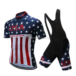 Maillot de cyclisme personnalisé, ensemble de bretelles de vélo respirant, chemise de sport