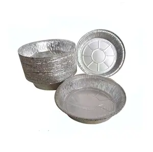 Baking Pans Round Aluminum Foil with Plastic Lids 8" Inch Disposable Food PVC Silver Pan Series of 7 Pieces Aluminum Accept XC