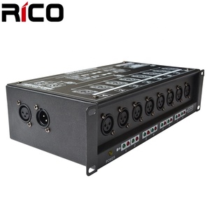 Guangzhou illuminazione della fase di dmx 512 XLR Pin3 <span class=keywords><strong>distributore</strong></span> 8 modi in/out dmx splitter - Product Image 2