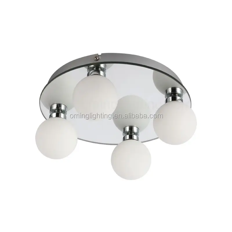 Verre opale 4 globe boule blanche lumières au plafond lustre Chine en gros pas cher plafonnier