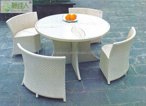 Set di Mobili da Giardino in Rattan Sintetico con Tavolo Rotondo e Sedie per 4,5,6,8,10,12 Posti - Product Image 5