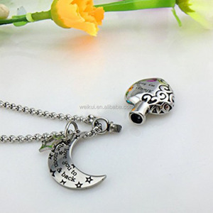 Collane Portaceneri 'Sempre nel Mio Cuore' con Incisione 'Ti Amo fino alla Luna e Ritorno' <span class=keywords><strong>in</strong></span> 12 Stili con Pietre Zodiacali - Product Image 2