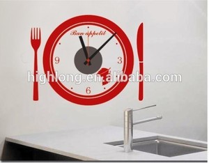 <span class=keywords><strong>Rouge</strong></span> conception Simple Home Deco Wall Sticker <span class=keywords><strong>horloge</strong></span> pour salle à manger fantaisie Sticker mural décoratif <span class=keywords><strong>horloge</strong></span> - Product Image 1
