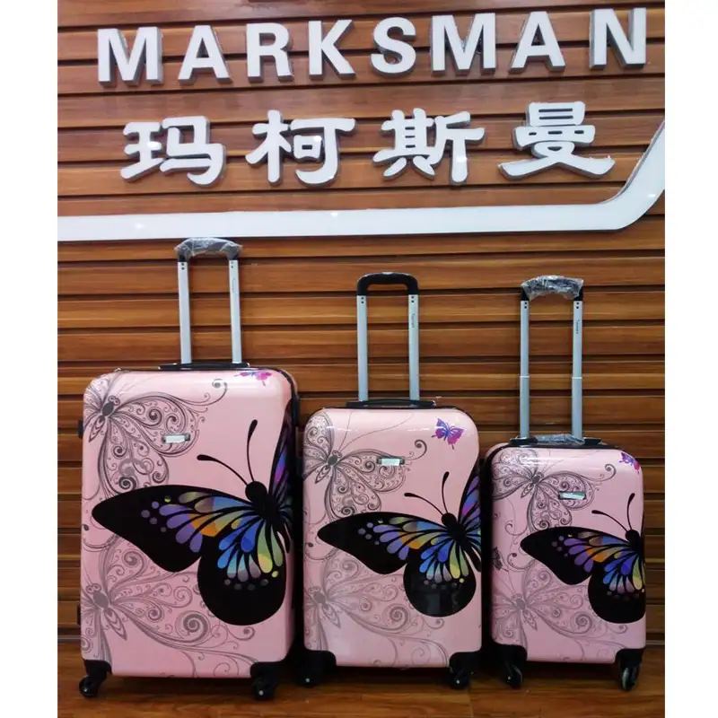 Valise à roulettes ultra-légères 3 pièces, ensemble de bagages de voyage de 20 "24" 28 ", valise en PC ultralégère à la mode