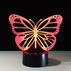 <span class=keywords><strong>Farfalla</strong></span> Camera Da Letto LED Night Light Acrilico 3D di 7 Colori Che Cambiano Tattile Seduta Luci Della Stanza Luce di Sonno - Product Image 3