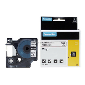 <span class=keywords><strong>Etichette</strong></span> colorate compatibili 18444 del vinile per il nero delle stampanti 12mm x 5.5m dell'etichetta di rinoceronte di <span class=keywords><strong>Dymo</strong></span> su bianco - Product Image 2
