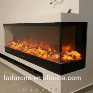 double sided modern flame Embedded electric fireplace