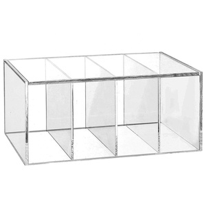 Boîte de rangement moderne en acrylique transparent avec couvercle à charnière, support à capsules à un seul niveau/organisateur de sachets de thé, OEM/ODM bienvenus - Product Image 3