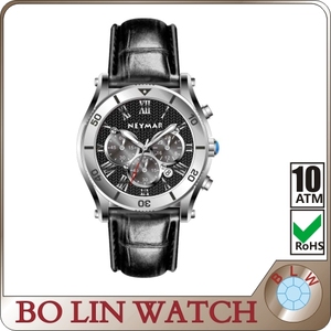 Vintage leather Sport automatic mechanical army military men <span class=keywords><strong>night</strong></span> vision watch - Product Image 1
