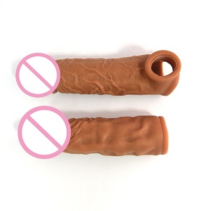 Penis Ärmel Vergrößerung Extender Silikon Dildo Hahn Ärmel Kondom Sexspielzeug für Männer