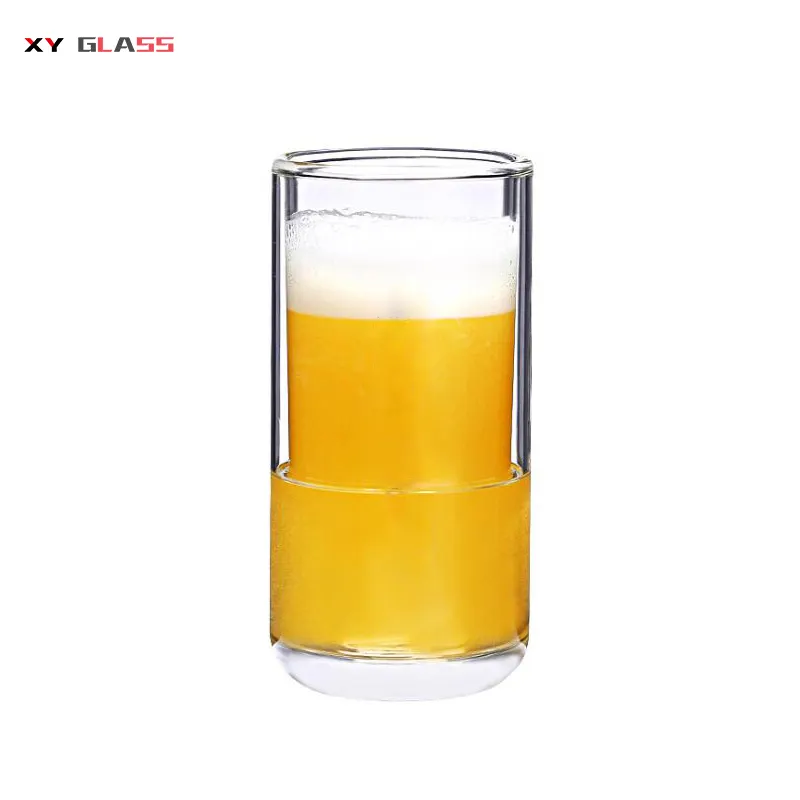 sublimation classical handmade design double wall glass frosted beer tumbler