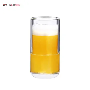 sublimation classical handmade design double wall glass frosted beer tumbler