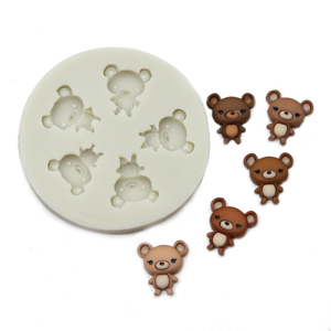 Moldes de silicona con diseño de osos para decoración de tartas, moldes de silicona para decoración de pasteles, dulces, Chocolate, pasta de goma, para magdalenas y Fondant - Product Image 1