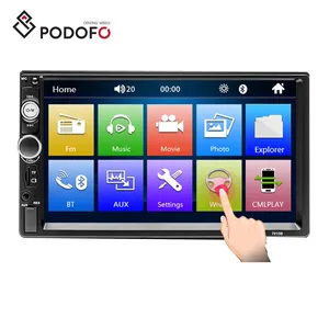 Podofo 7 Inch Double Din 7010B Car Radio Car Stereo Autoradio HD Touch Screen BT Phone Link FM USB AUX-IN Car Mp5 Player