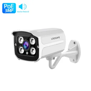 Loosafe 새로운 CCTV 카메라 5mp POE IP 카메라 야외 방수 P2P 보안 총알 h265 CMOS 센서