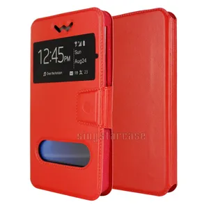 Sliding Silicone Double View Window Flip Leather Universal Mobile Case 4.7inch