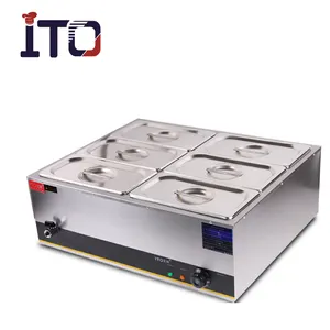 ASQ 06 High quality stainless steel 304 electric bain marie with 6 tanks