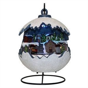 Winterwunder weihnachtskugel <span class=keywords><strong>kugel</strong></span> MIT fahem rendzug หมู่บ้านคริสต์มาสเพลงเรซินคริสต์มาส - Product Image 2