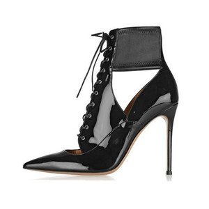 HMP118 nuevo tacón alto <span class=keywords><strong>zapatos</strong></span> de cuero hueco botas <span class=keywords><strong>zapatos</strong></span> para mujeres - Product Image 1