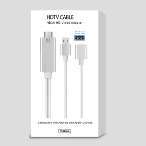 HDMI Adaptateur Câble HDTV Convertisseur Pour <span class=keywords><strong>iPhone</strong></span> 7 <span class=keywords><strong>6</strong></span> <span class=keywords><strong>S</strong></span> plus iPad iPod Android Type C Mobile Téléphone USB HDMI <span class=keywords><strong>Cable</strong></span> - Product Image 4