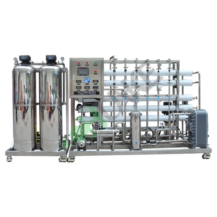 1000LPH มี EDI หน่วยคาร์บอนถังทรายวาล์วอัตโนมัติสำหรับโซดาน้ำทำ Reverse Osmosis Water Treatment System