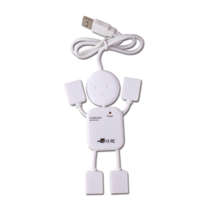 Generic Xách Tay Dễ Thương USB 2.0 Con Người Robot Hình Dạng Người Đàn Ông 4 Cổng tốc độ Cao Mini Hub - Product Image 1