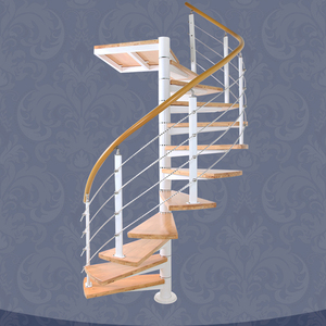 Corrimão de PVC Branco com Design Barato para Escadas Espirais Internas - Product Image 2