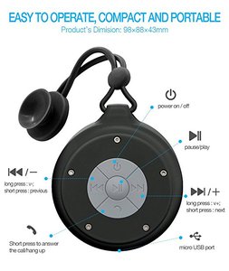 Thiết kế mới giá rẻ tắm loa không thấm nước Bluetooth, rảnh tay không thấm nước Bluetooth Speaker với Mic - Product Image 2