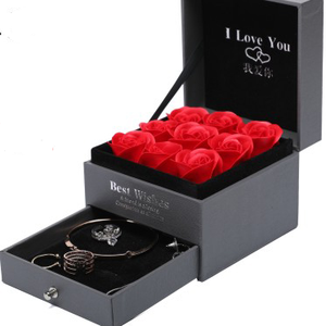 customized cardboard drawer packaging box rose flower paper gift storage box