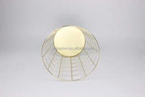 <span class=keywords><strong>Cestino</strong></span> per Rifiuti in Filo Metallico Placcato Oro Rotondo 550-36 per Forniture da Ufficio - Product Image 3