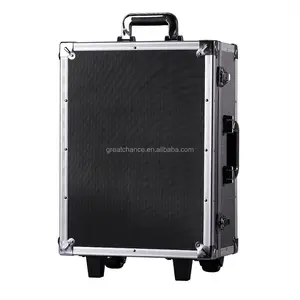 Boîte à outils en aluminium multifonction à roulettes avec poignée <span class=keywords><strong>de</strong></span> levage, boîte <span class=keywords><strong>de</strong></span> rangement pour matériel <span class=keywords><strong>de</strong></span> maintenance, grande capacité - Product Image 1