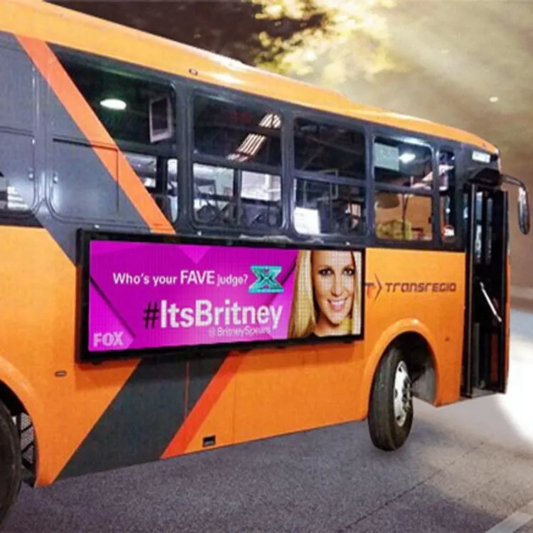 P8 ou P10 bus affichage à led de publicité extérieure d'affichage mené par bus