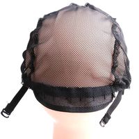 Jiayxuang — casquette de perruque sans colle, en maille noire, avec bretelles réglables, bandes élastiques, bon pour la fabrication des perruques Lace Front