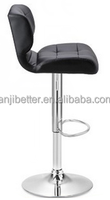 Tabouret de bar réglable en cuir PU avec dossier, pivotant, hauteur réglable, chaise de comptoir de cuisine, base chromée pour la maison, le restaurant, le café