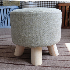 Fabric Upholstered Furniture Wooden Designed Mushroom <strong>Low</strong> <strong>Stool</strong> Foot <strong>Stool</strong> - Product Image 2