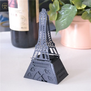 50 ชิ้น <span class=keywords><strong>Eiffel</strong></span> <span class=keywords><strong>Tower</strong></span> สไตล์แฟชั่นออกแบบเลเซอร์ตัดคลาสสิกสไตล์งานแต่งงานของขวัญกล่อง - Product Image 4