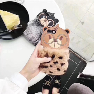 De moda lindo gafas oso peludo funda para teléfono móvil para <span class=keywords><strong>iphone</strong></span> <span class=keywords><strong>X</strong></span> - Product Image 2
