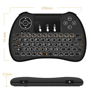 Soyeer Touchpad Mini 2.4G, Keyboard dengan Lampu Belakang H9 untuk Tv Box Android