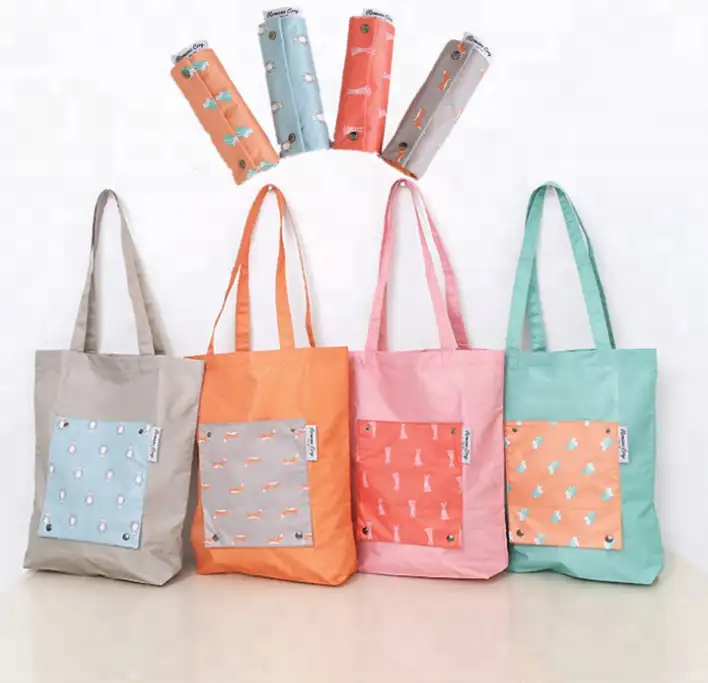 Customized Cheaper Polyester Foldable Shopping Bag Reusable Tote Shopping Bag