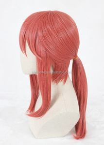 Venta al por mayor Kobayashi <span class=keywords><strong>Maid</strong></span> <span class=keywords><strong>Dragon</strong></span> <span class=keywords><strong>Cosplay</strong></span> peluca 55cm medio largo sandía rojo peluca sintética Anime resistente al calor pelucas de pelo - Product Image 5